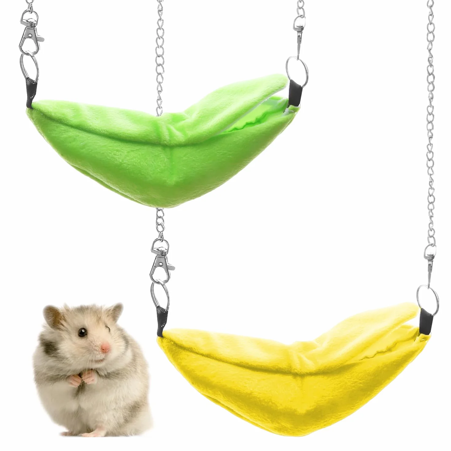 2 Pezzi Letto di Criceto A Forma di Banana, Amaca Sospesa, Letto per Animali Domestici Caldi, Letto per Animali Domestici Creativi, Forniture per Animali Domestici.