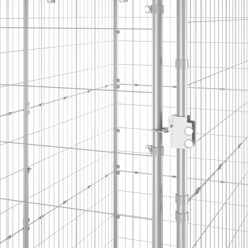 Gabbia per Cani da Esterno in Acciaio con Tetto 110x220x180 cm