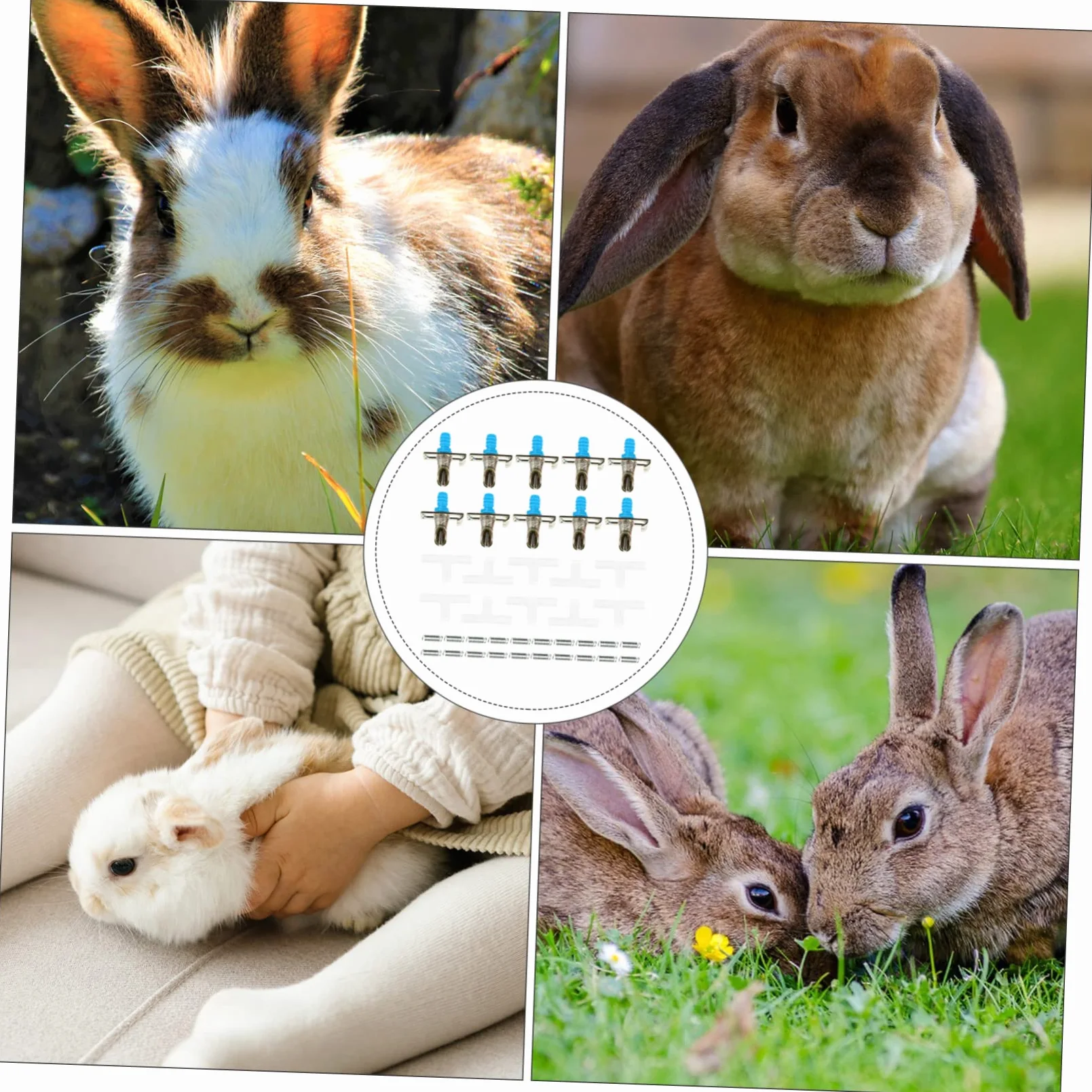 VANZACK 30pezzi Distributore Automatico Per Conigli Abbeveratoio Con Doppia Molla Facile Da Installare e Resistente Per Piccoli Animali Design Splash Struttura Durevole