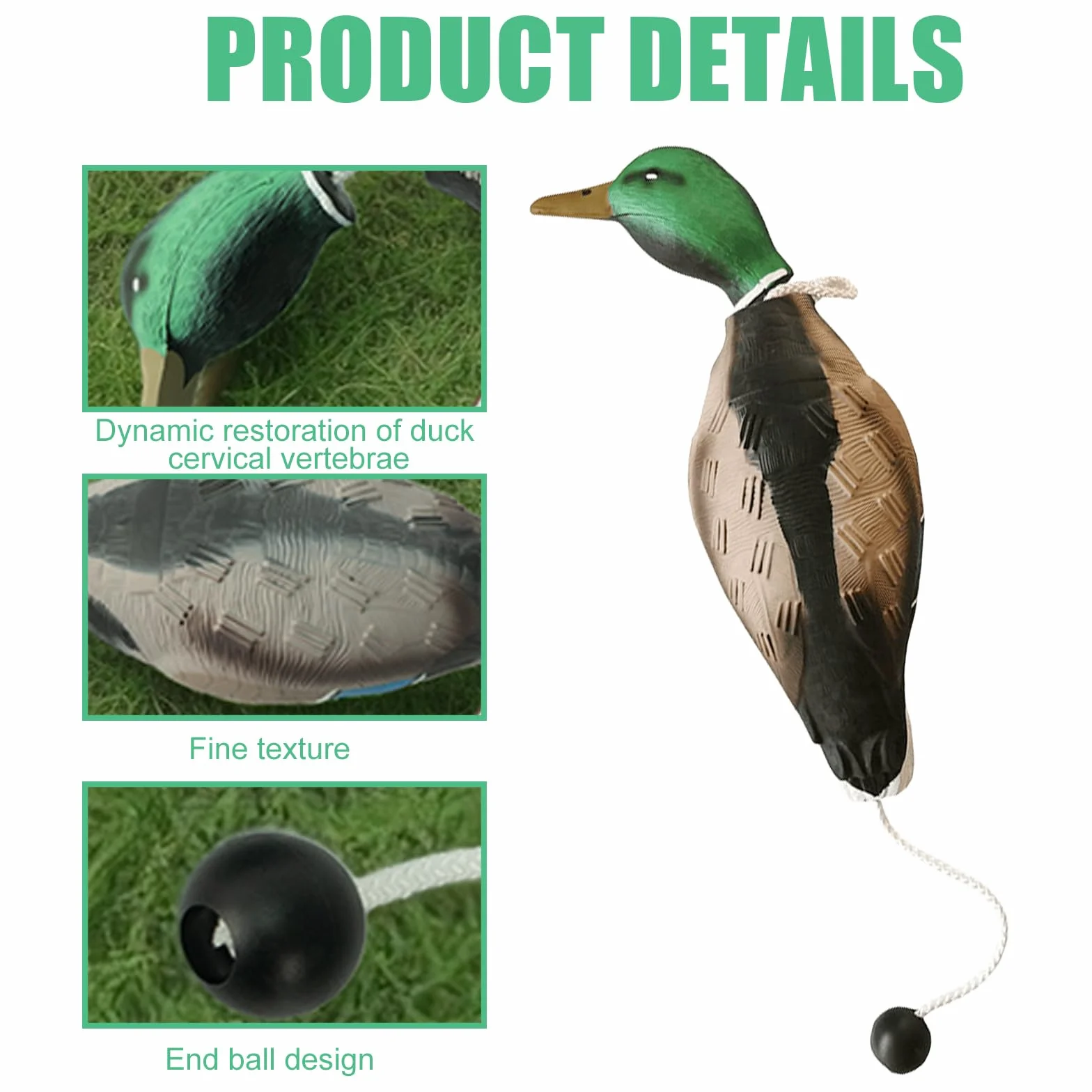 GOMETY Anatre Dummy Paraurti, Mallard Mimics Duck Giocattoli, Dummy Addestramento per cani falsi anatre, accessori per cani da caccia per l'allenamento del cane da caccia Retriever
