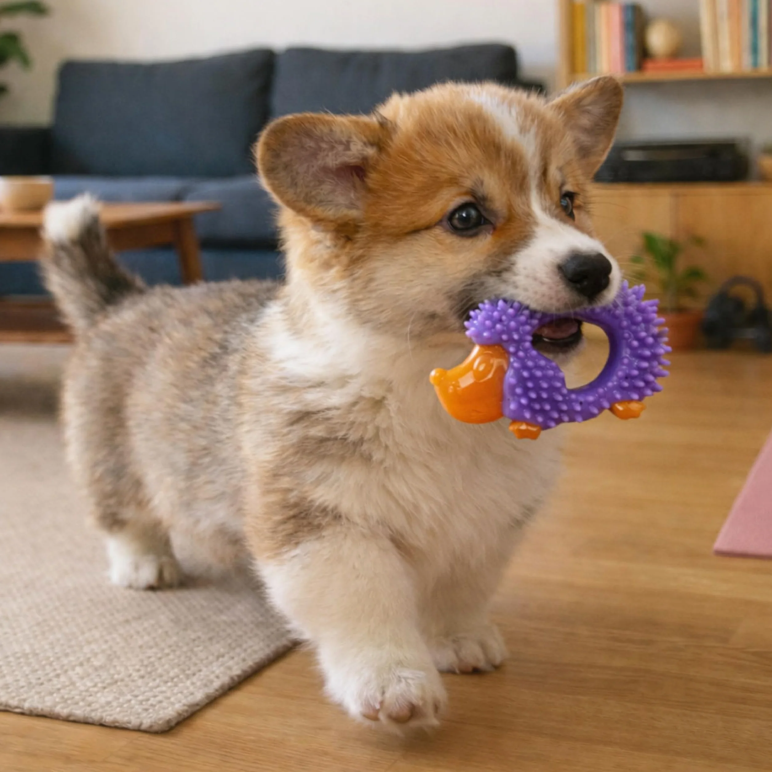 Petstages Cutie Chewies Hedgehog - Gioco da masticare per cani - azzurro