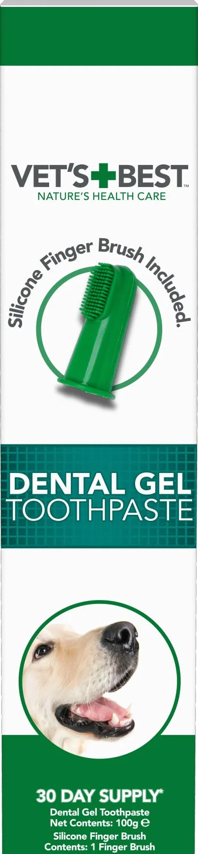 Vet's Best Dentifricio per Cani Gel 100g, Pulizia dei Denti e Fresco Respiro