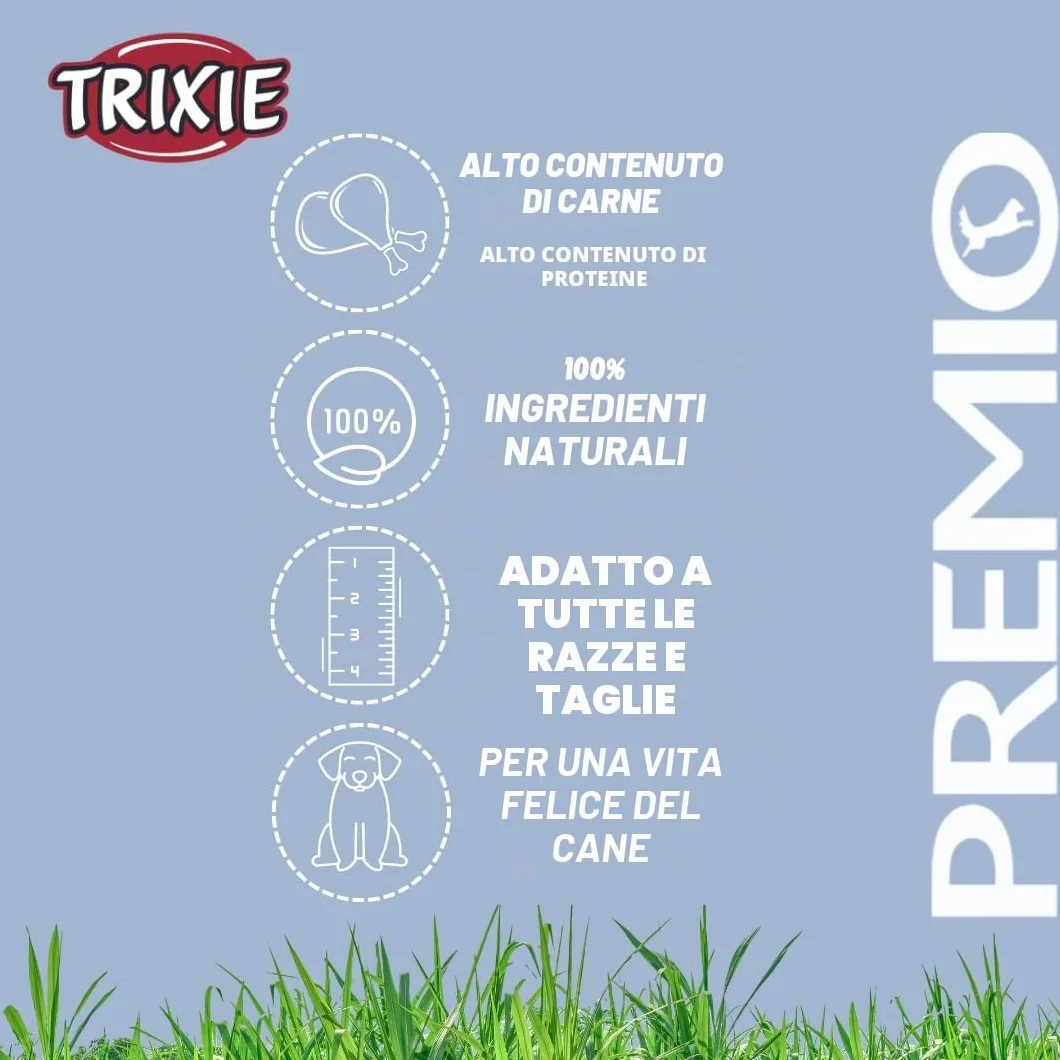 TRIXIE PREMIO bocconcini di anatra snack per cani – snack monoproteico all'anatra senza zuccheri aggiunti né glutine – senza cereali – premio per l'addestramento – 80 g