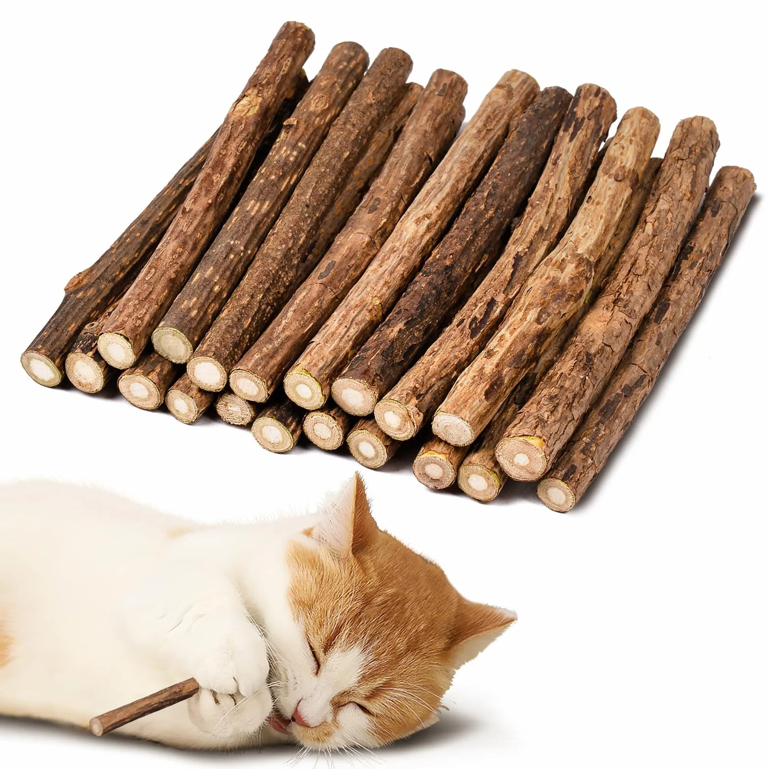 20 Pezzi Bastoncino di Erba per Gatti Naturali, Gatto Giocattoli Matatabi Erba