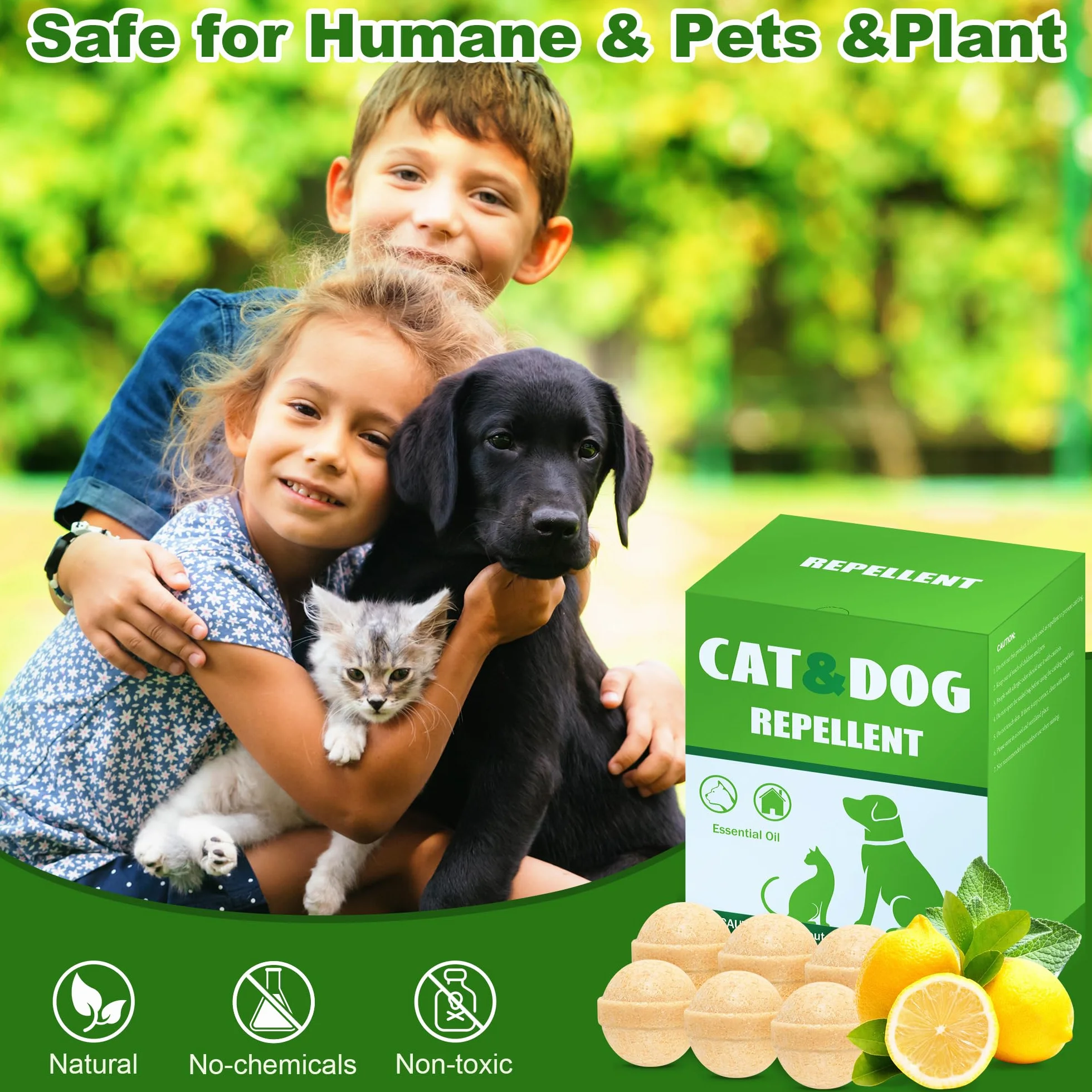 24 Pack Repellente per gatti per esterni e interni - Deterrente naturale per gatti all'olio di menta piperita per tenere i gatti fuori dal cortile in modo permanente, tenere lontani i gatti randagi e