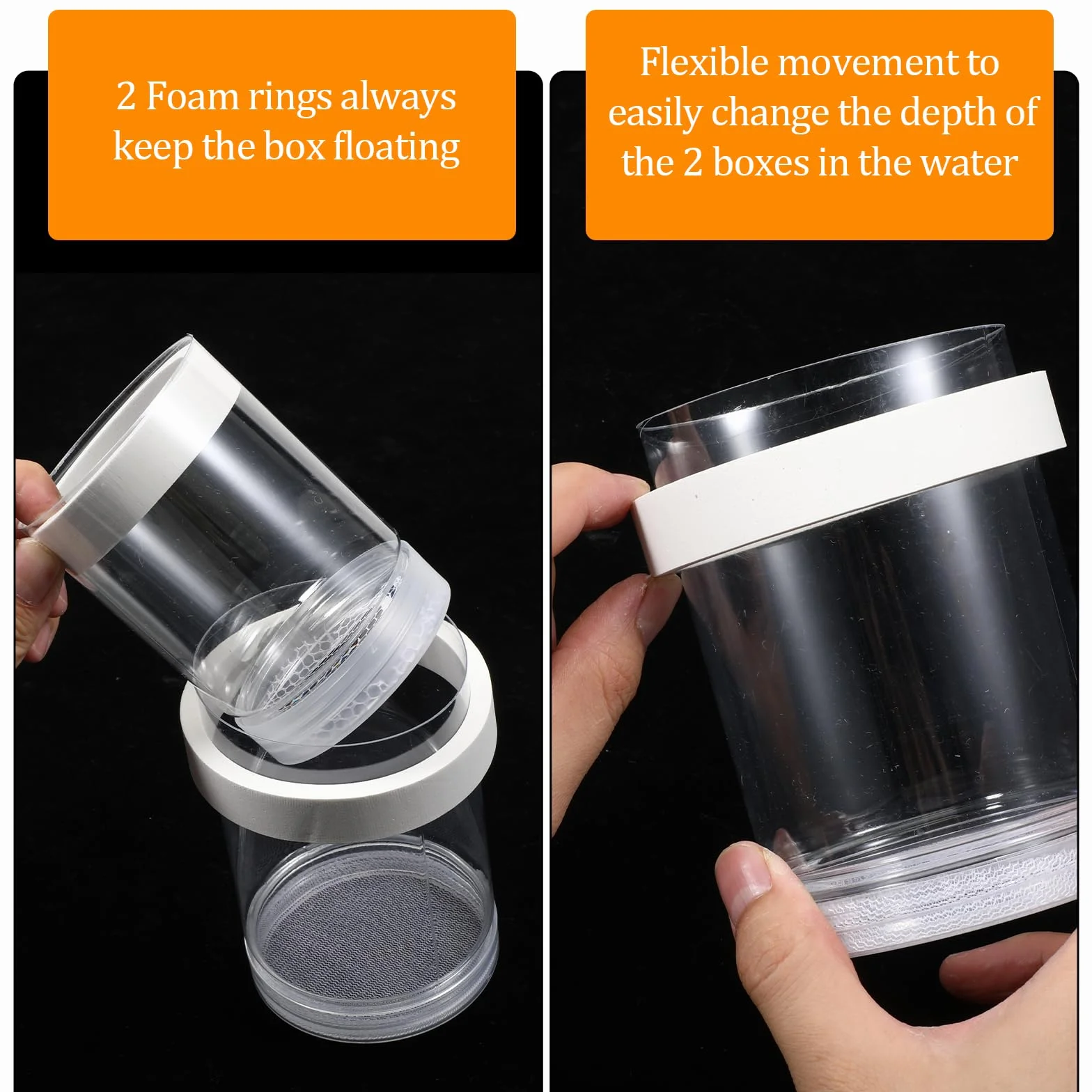 Scatola di allevamento per acquario, scatola di allevamento in plastica galleggiante per acquario separatore di pesci per acquario trasparente incubatrice di isolamento per gamberetti Betta Clownfish