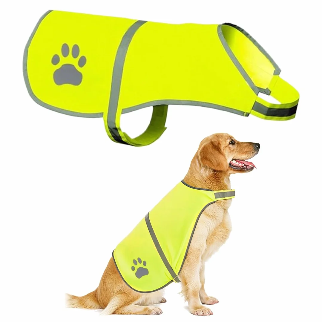 Giubbotti di sicurezza per cani Gilet ad alta visibilità per cani, gilet di sicurezza riflettente per cani, alta visibilità notturna, impermeabile, leggero, comodo (taglia M)