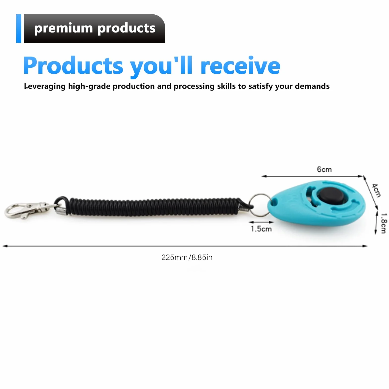 GBKDQQ Clicker professionale per cani, 16 pezzi, con cinturino da polso, clicker con grande pulsante per cani, gatti, cavalli, educazione e addestramento del cane