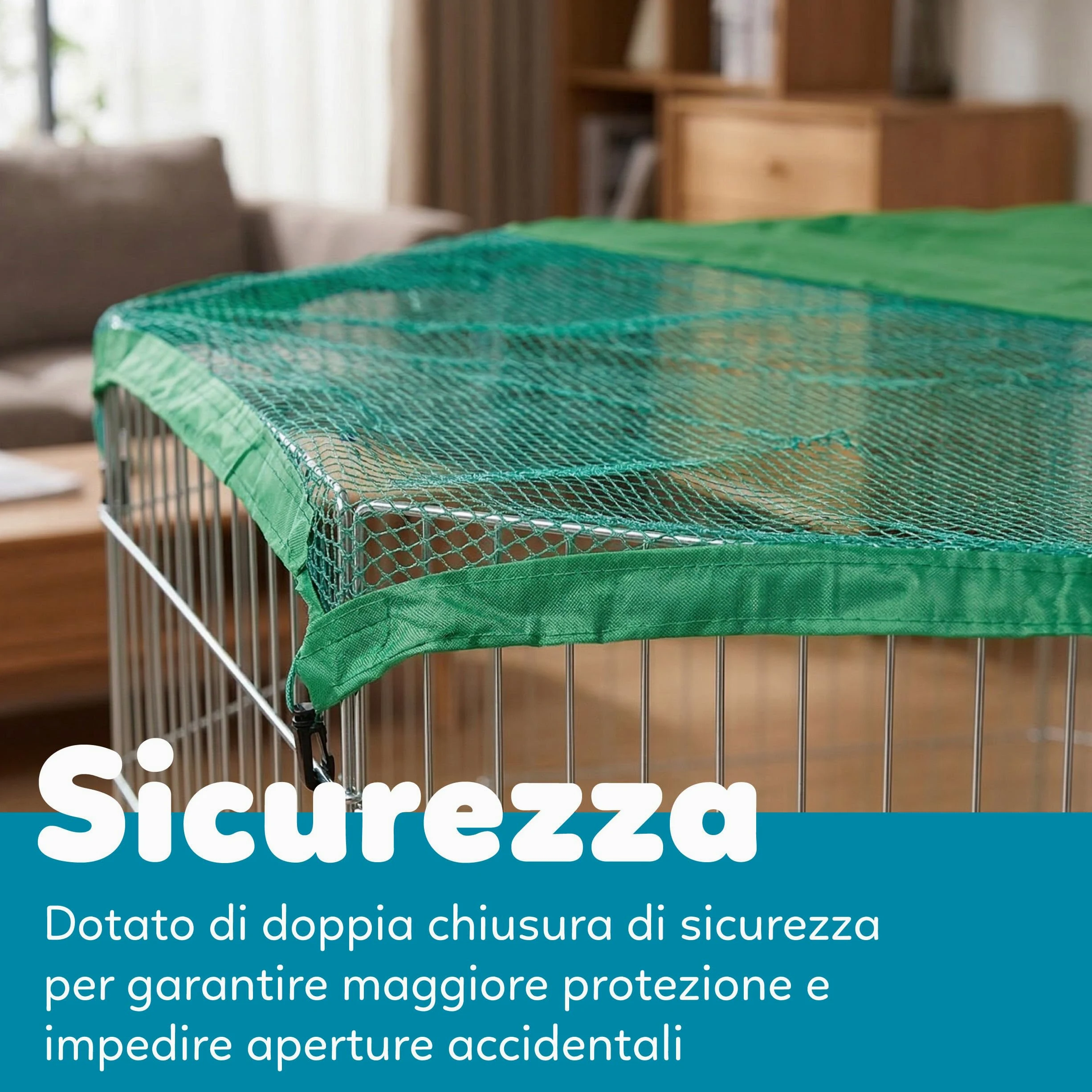 AQPET Recinto in ferro per Cani e Gatti Cuccioli Roditori Pieghevole 60x60 cm 8 Pezzi Per esterno da Giardino con Rete Parasole, Nero