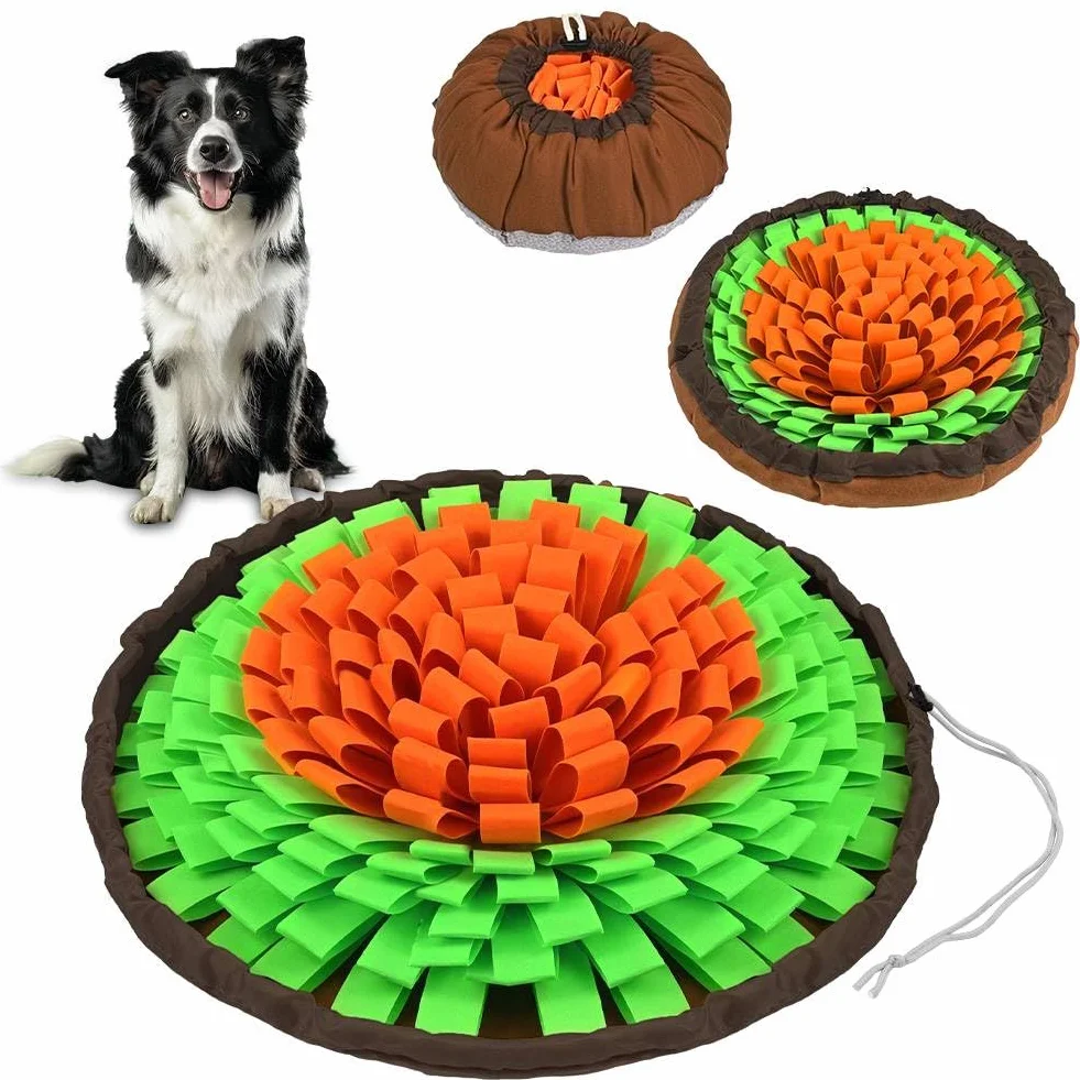 Tappeto Olfattivo Cane, 48 cm Tappetino antiscivolo per animali domestici con coulisse per appenderlo,tappetino per sniffare cibo,per l'allenamento Olfattivo lo Slow Food Sollievo Dallo Stress