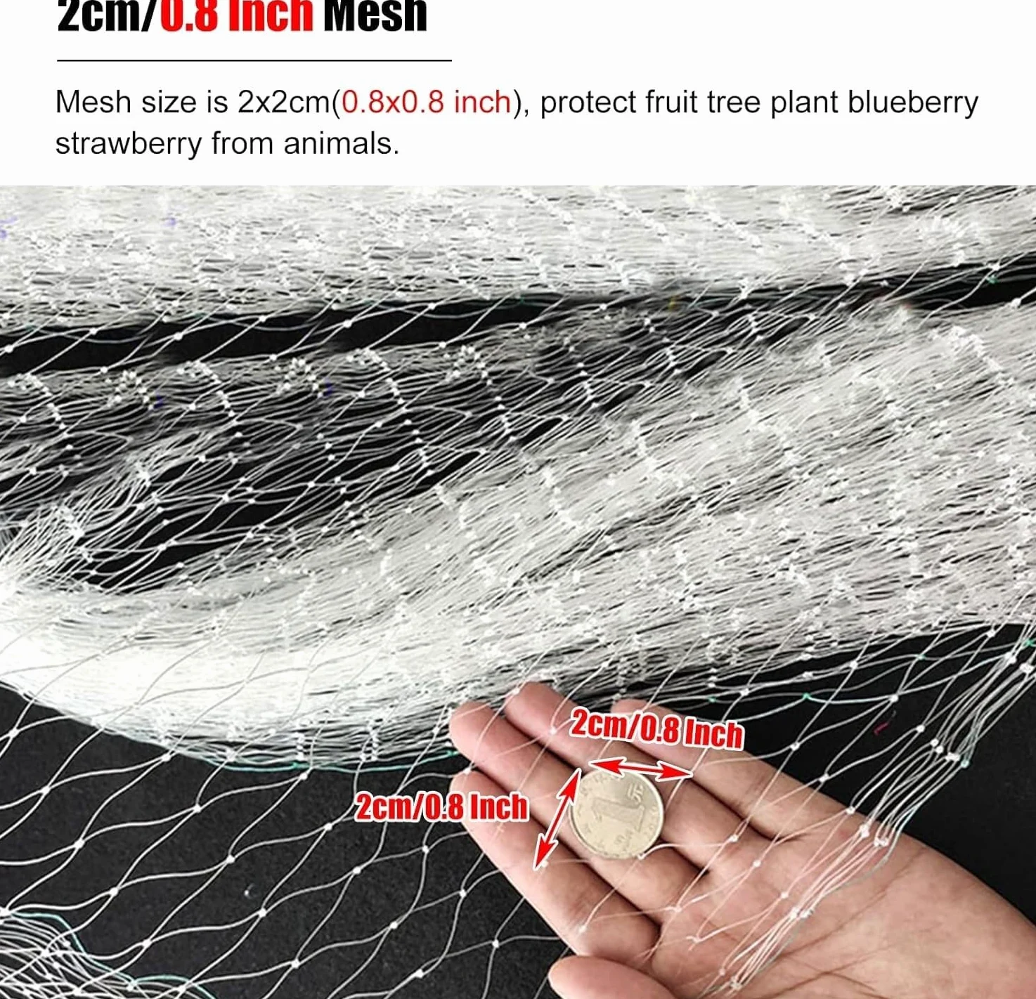 Rete for Piante for Frutta e Verdura Rete di Sicurezza Leggera Bianca for pollai, recinzioni da Giardino, Barriere for Conigli e Animali(5x10m/16.4x32.8ft)