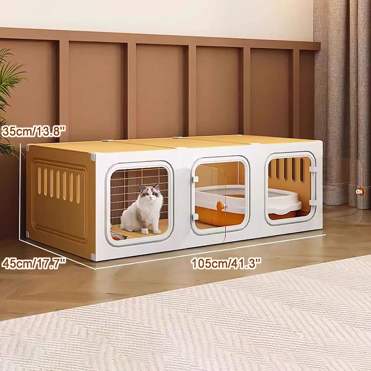 Gabbia per Gatti da Interno, Gabbie per Gatti, recinti per Gatti da Esterno, Gabbia per Piccoli Animali, mobiletto per Gatti Semi-Chiuso Staccabile, Grande Spazio per Esercizi Ideale per 2-3