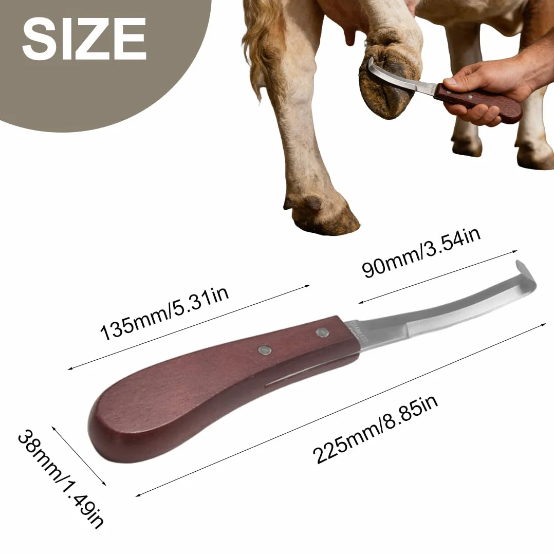 Attrezzo per Rifilare Zoccoli per Cavallo, Coltello per Zoccoli Premium, Coltello per Zoccoli a Doppio Bordo Lama a Doppia Faccia Mano Destra per Rifilatura