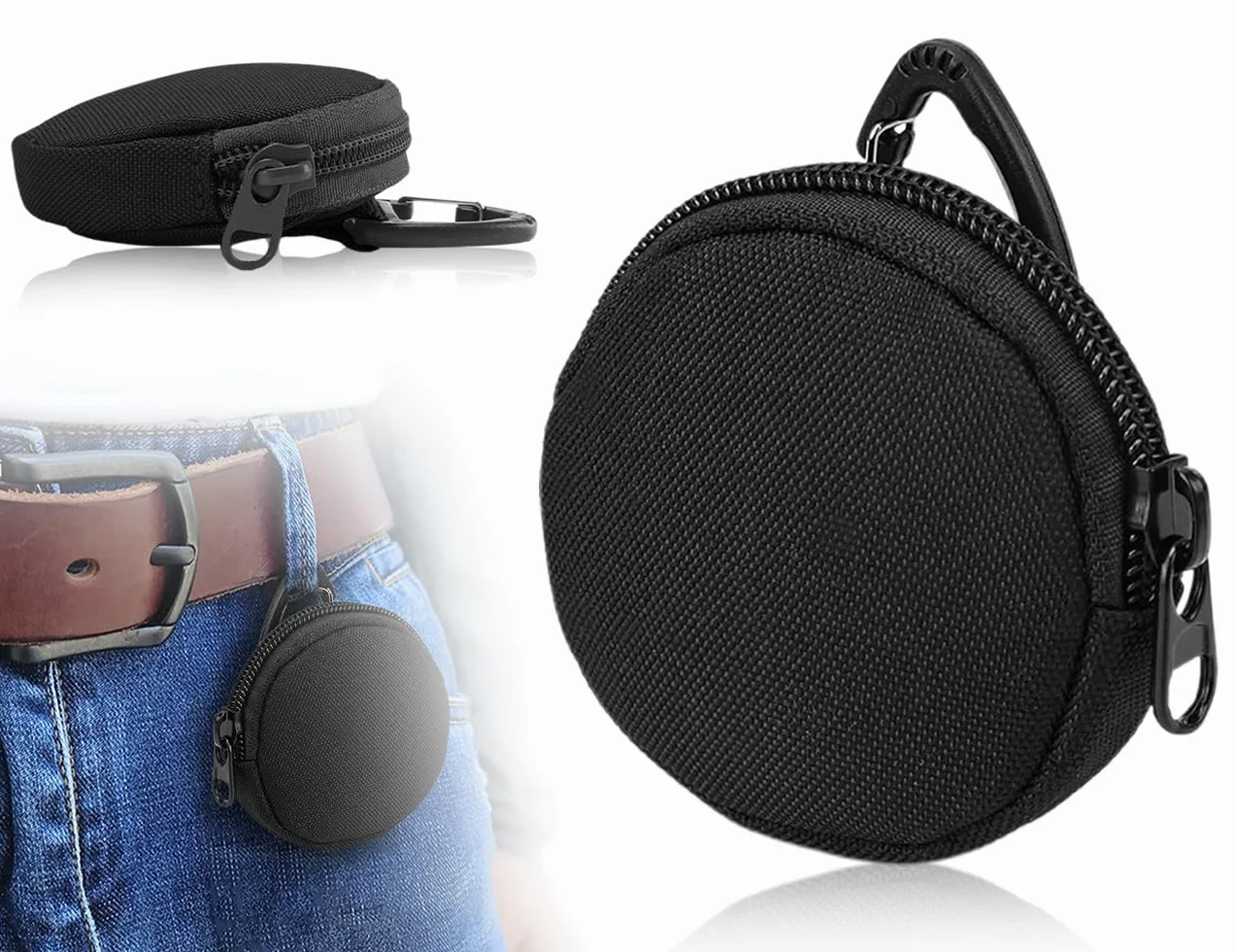 borsa per dolcetti per cani,borsa per cibo per addestramento cani,portamonete,portafoglio,portamonete con moschettone con cerniera,per cuffie,portachiavi(nero)