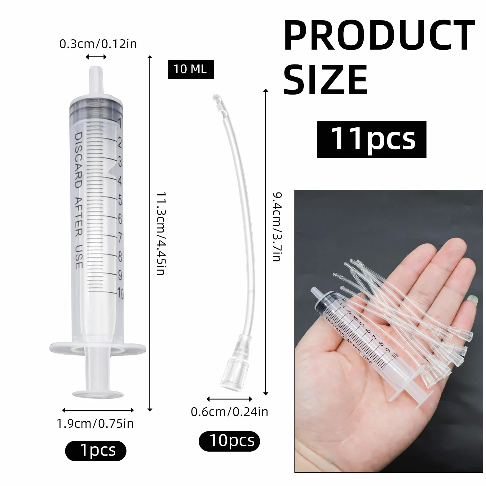 Siringa con tubo, set di mangiatoia per uccelli giovani, siringa da 10 ml con 10 pezzi di tubo, accessori per piccioni, siringhe per fornitura di uccelli baby pappagalli, strumento per alimentazione
