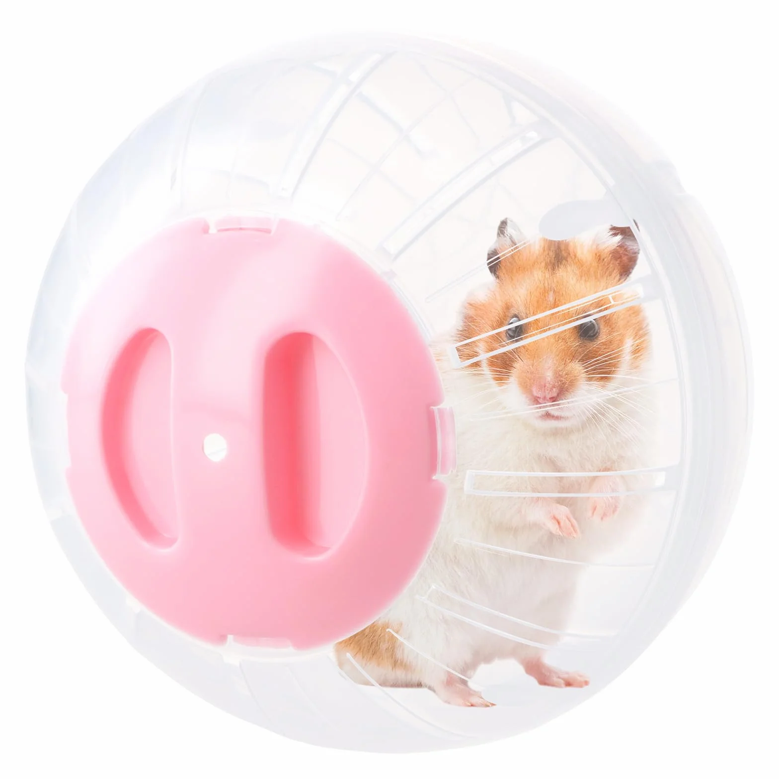 Palla per Criceto, Palla da Corsa per Criceti Trasparente, 14,5cm, Palla Fitness per Criceto Plastica, Ruota di Corsa per Piccoli Animali, Roditori, Nano Gerbilli, Hamster Toys Alleviare Noia (rosa)