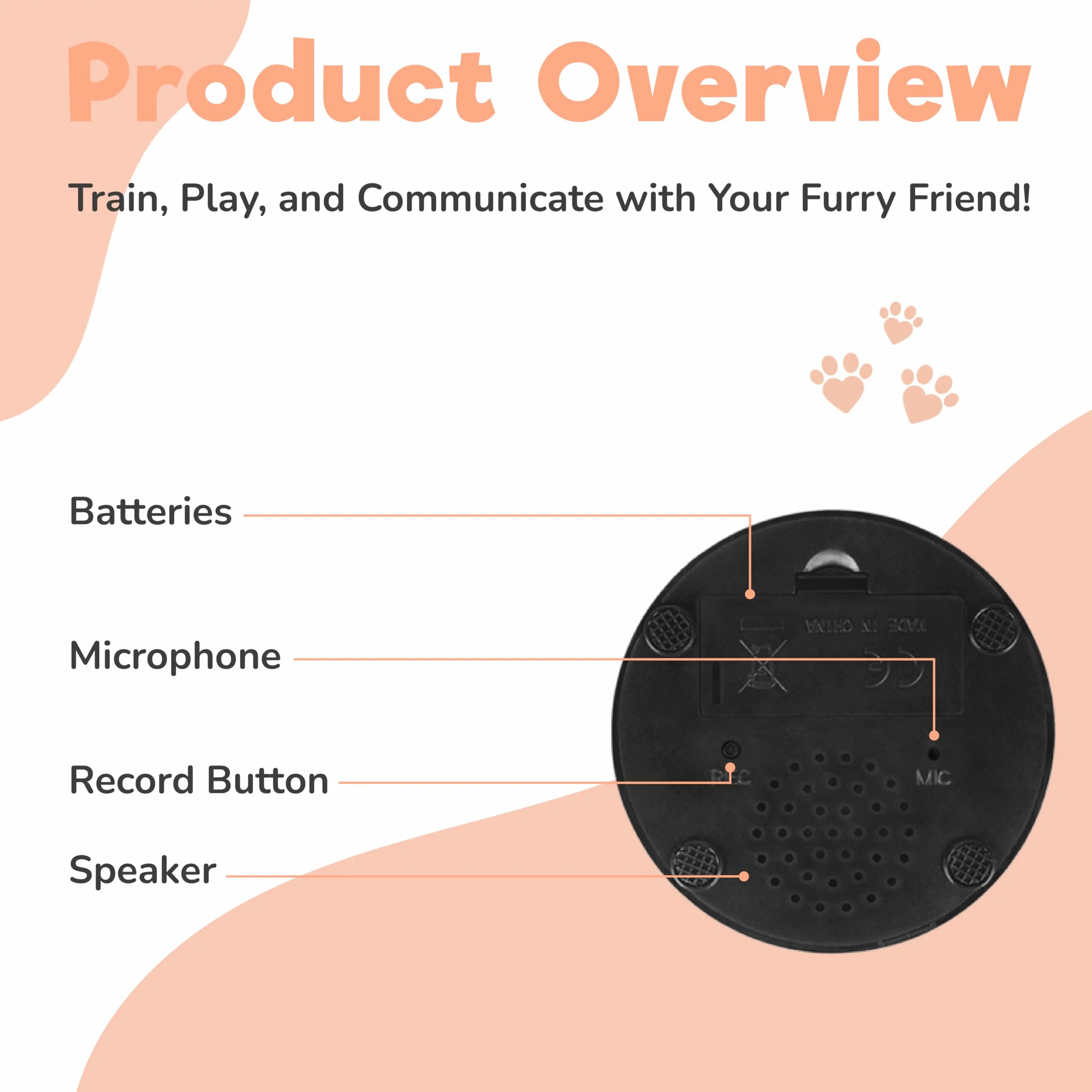 Pulsanti a Zampa di Cane parlante Pulsanti di addestramento per Cani Starter Set per Animali parlanti registrabili per la Comunicazione, Giocattoli e Accessori per Cani, Confezione da 4