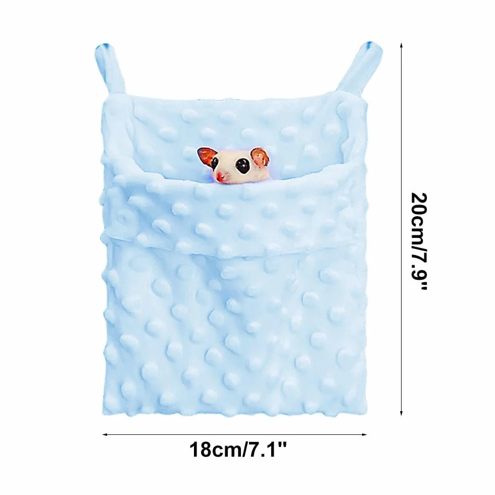 DONGKER Sacco a Pelo per Piccoli Animali, Letto per Criceti con 2 Ganci, Nido Amaca Caldo per Petauri dello Zucchero, Porcellini India, Furetti, Ratti, Ricci