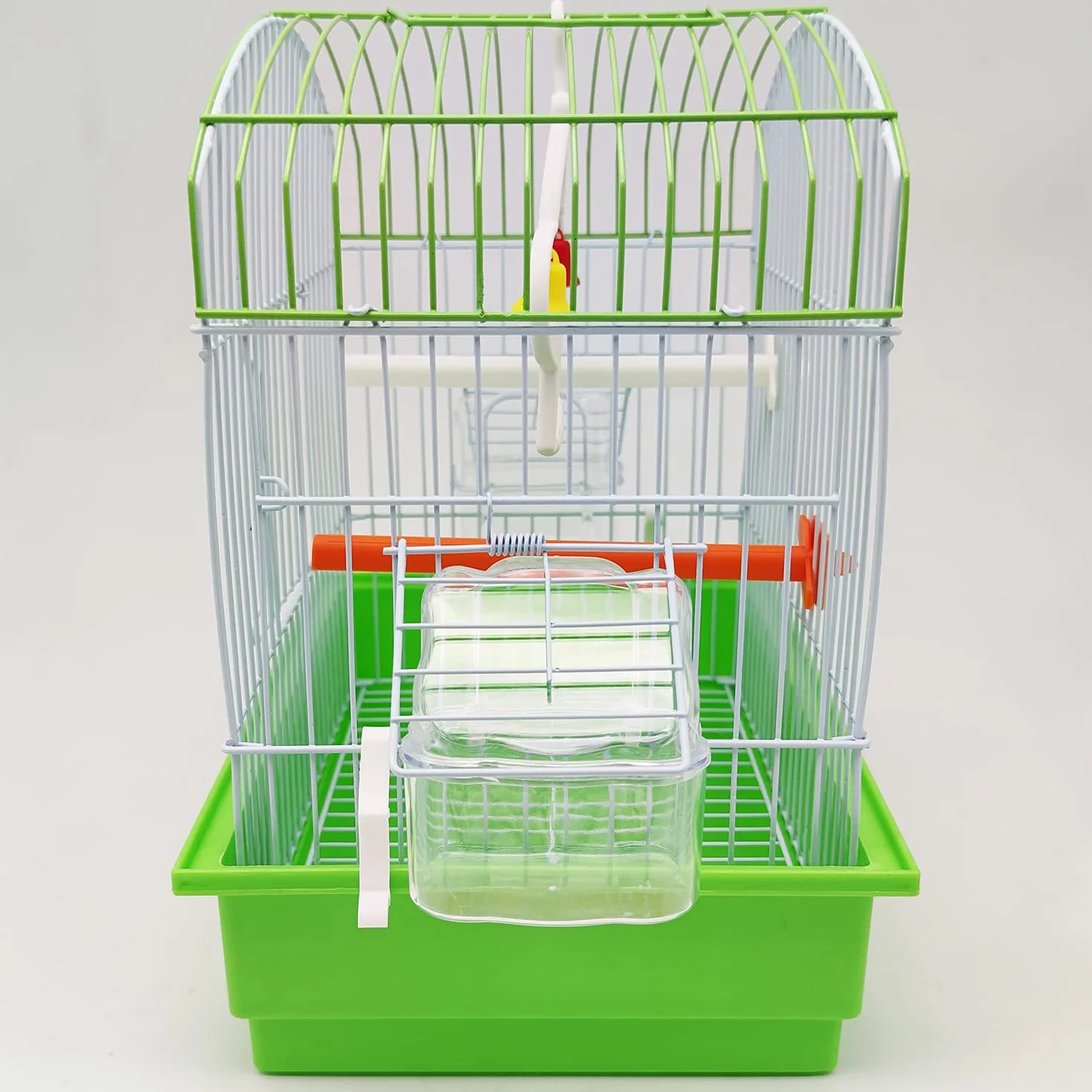 BPS Gabbia per Uccelli in Metallo Gabbia Piccola con Ciotola per Cibo e Secchio per Abbeveratoio Altalena Colore Casuale 27.5x19.5x30cm BPS-1163