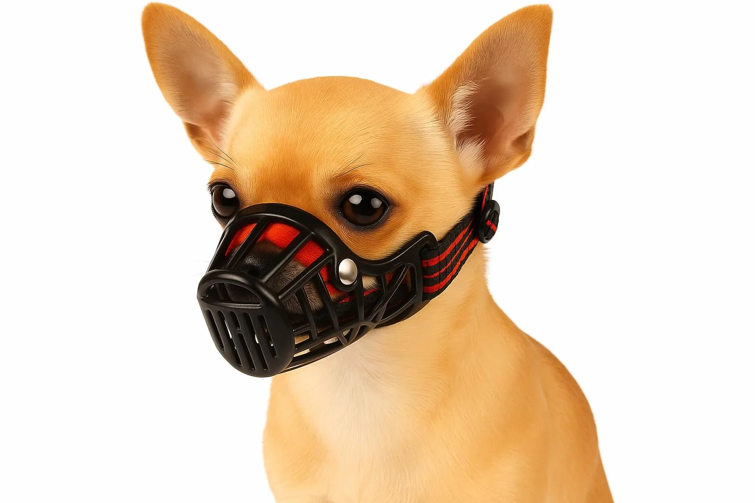 Museruola per cani – museruola cani taglia XXS – in plastica leggera e regolabile – comfort e sicurezza – per passeggiate, addestramento e viaggi – Flamingo Museruola Silas XXS