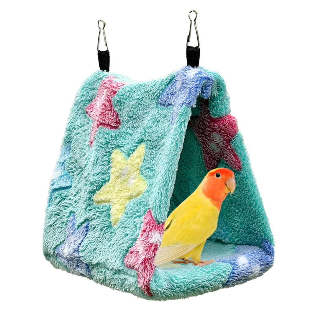 NHP Nido per Pappagalli,Amaca per Uccelli Pet Gabbia Morbida,Letto Uccelli,Lettino Caldo Invernale per Uccelli,in Piedi Amaca Triangolo Bird Pappagallo Nido Amaca Letto,Morbida Sospesa Giocattolo,S