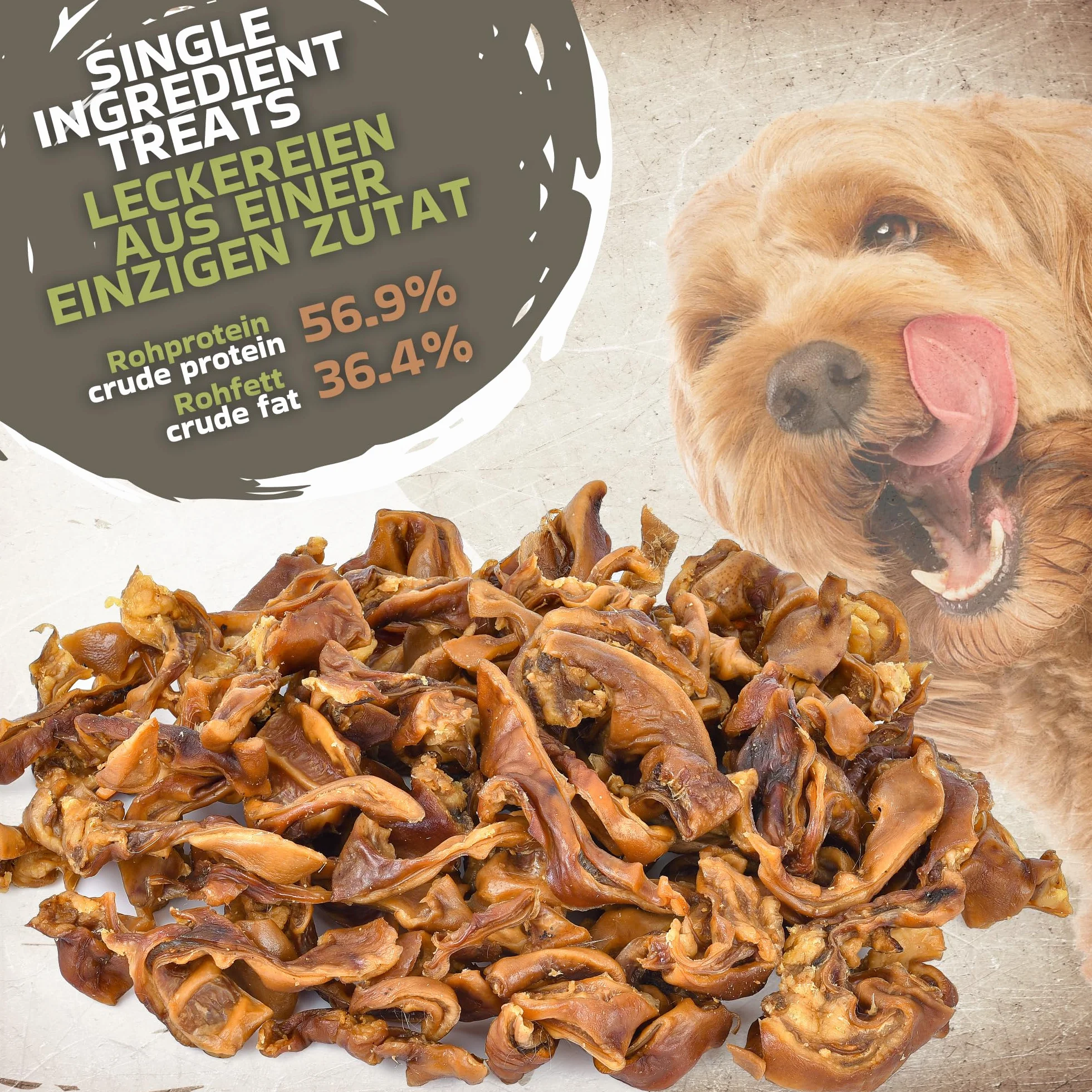 Strisce di carne di maiale per cani 1 kg (55-65 pezzi) | Snack naturale al 100% | Taglia mista 5-10 cm | Senza cereali né additivi