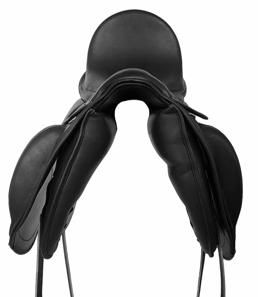 A&M Reitsport Dressur - Sella Chester in pelle, ferro da testa intercambiabile, albero Polyflex nero, misura 16,5 pollici