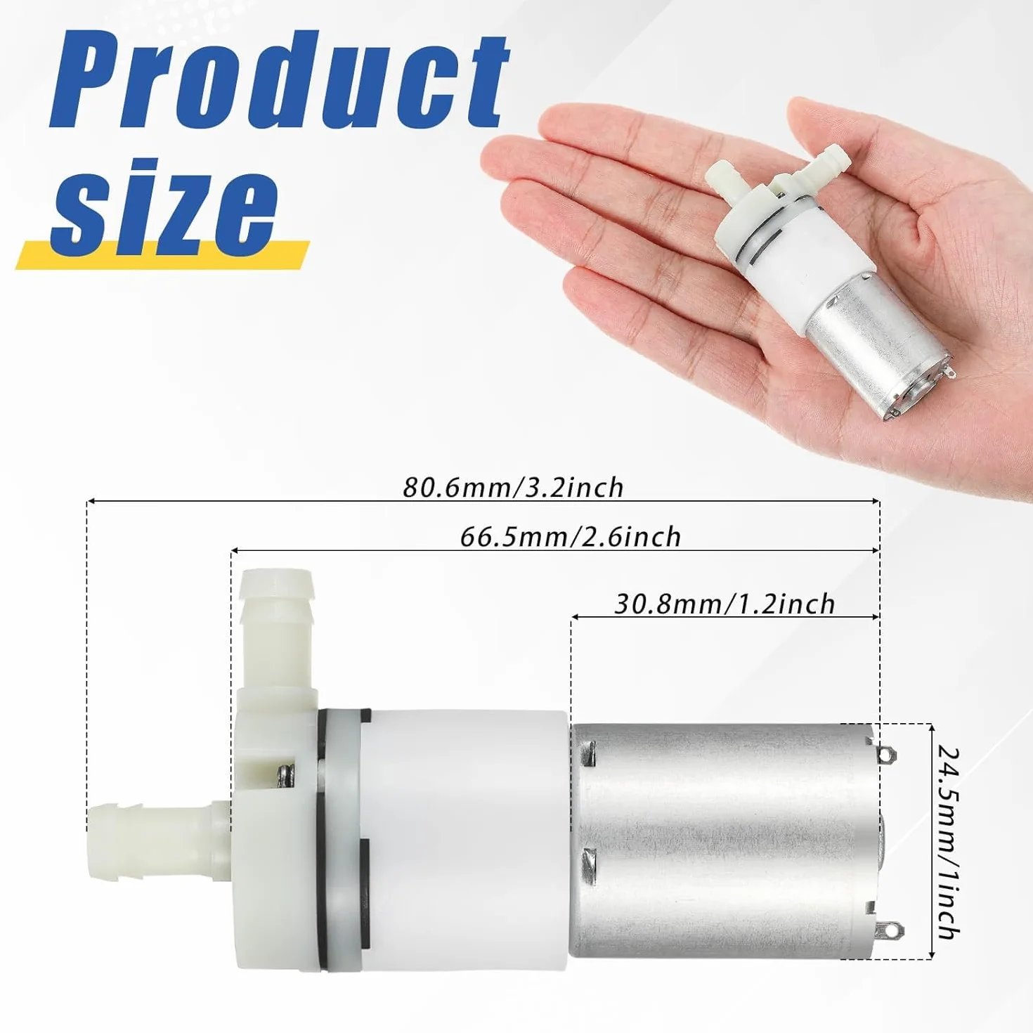 RUNCCI-YUN Pompa Acqua a Membrana 370 12V Mini Pompa Acqua Elettrica Pompa autoadescante DC 12V per tè macchina per acquario Aquarium, Fish Tank Fountain