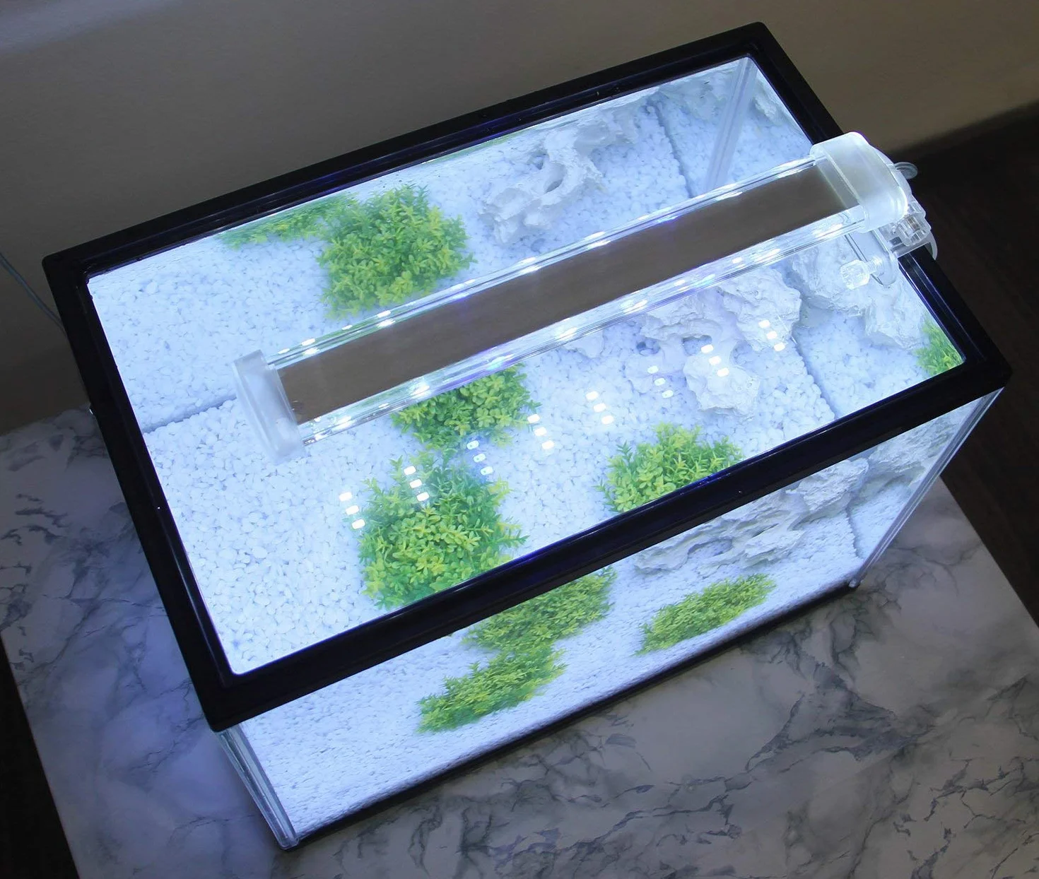 BPS - Lampada da acquario a LED, illuminazione per piante, luce bianca e blu, 2 modelli da 4 W/8 W (12 W: 400 x 40 mm) BPS-6169