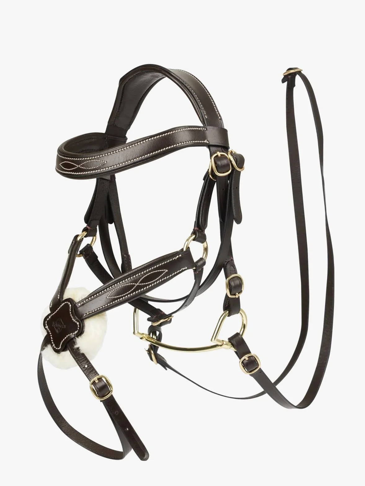 LeMieux - Briglia per cavallo hobby Grackle marrone - in pelle imbottita e morbida lana di agnello - Giocattolo educativo