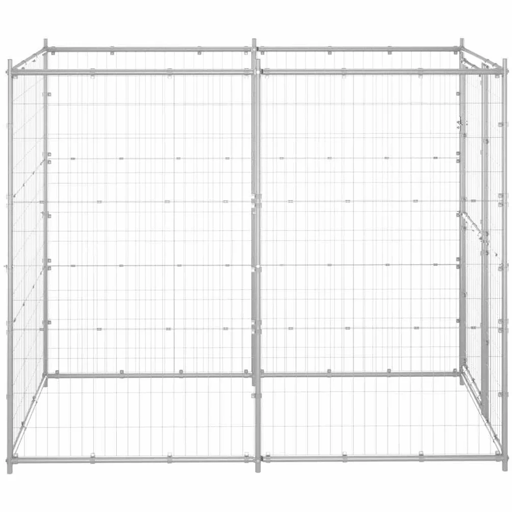 vidaXL Gabbia per Cani da Esterno in Acciaio Zincato 110x220x180 cm