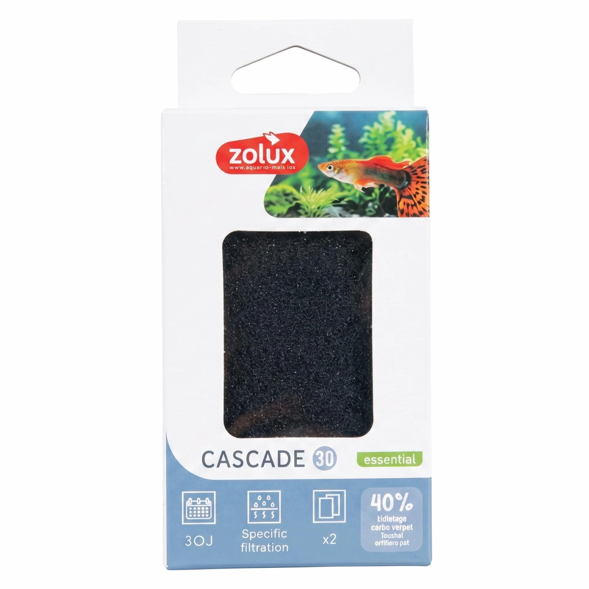 Zolux Cascade 30 Cartuccia Ricambio ZEOCARB Filtro Acquario Dolce Marino