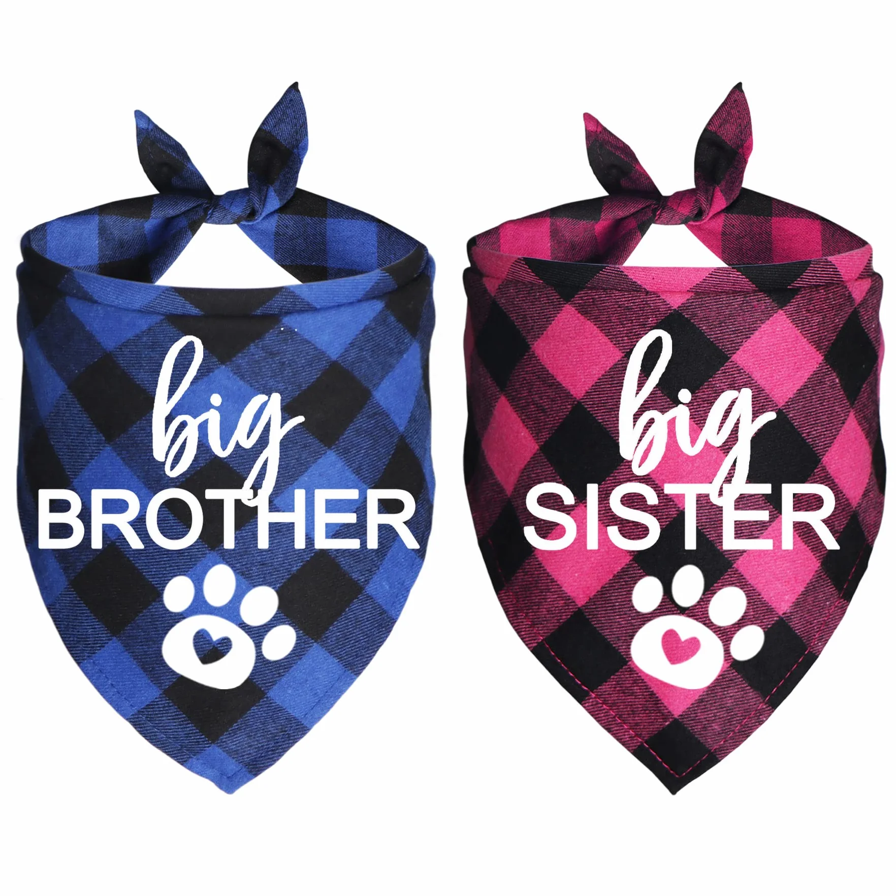 Bandana per Cani Big Brother Big Sister Blu Rosa