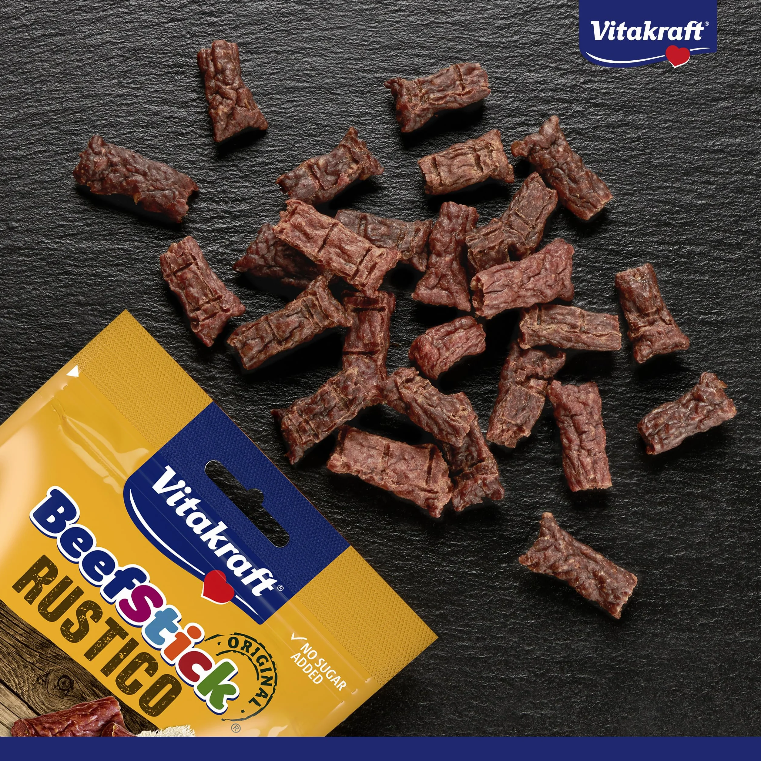 Vitakraft Beef Stick Rustico, snack cane, bocconcini al salame, snack per l’addestramento del cane, senza zuccheri aggiunti (7x 55g)
