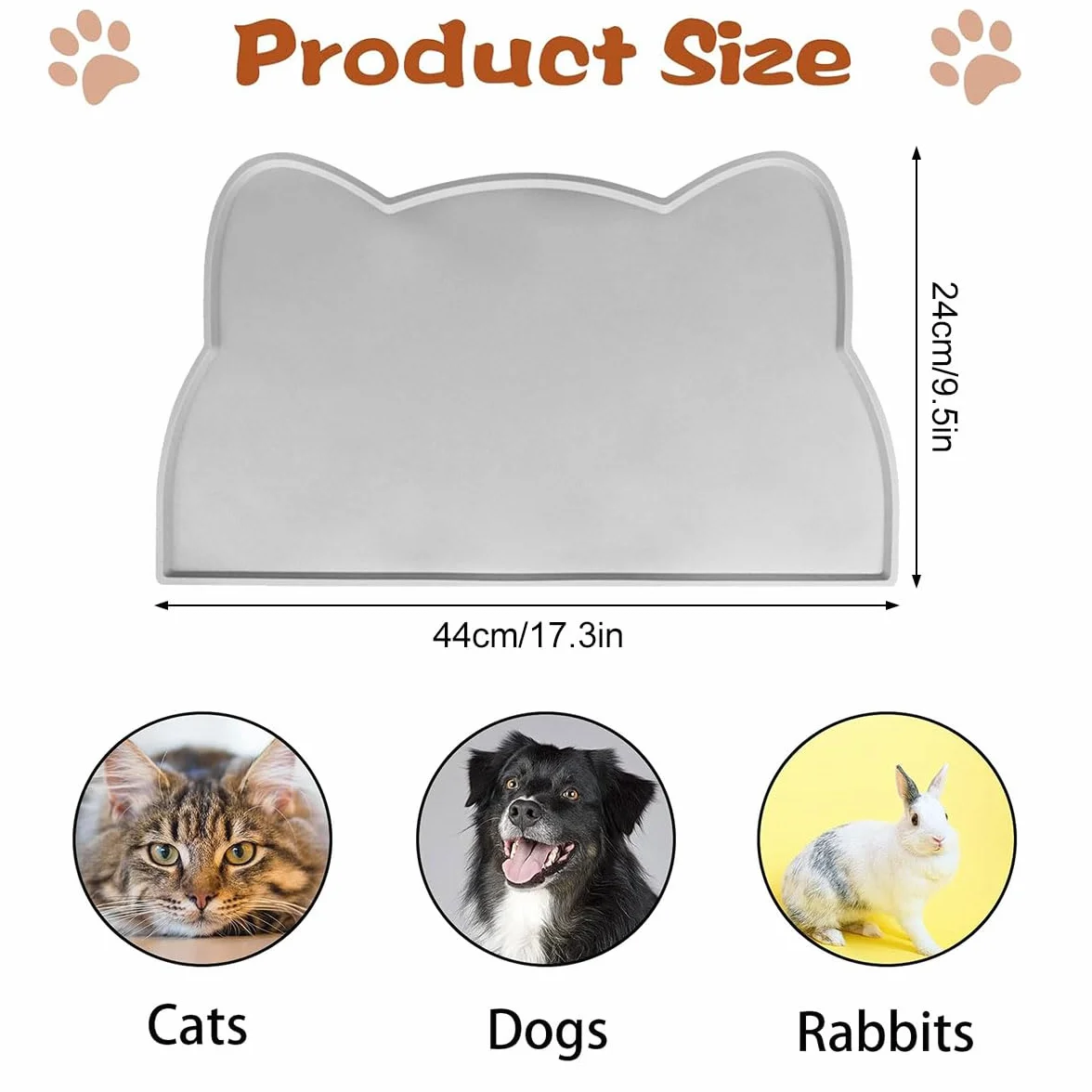 Tappetino Ciotola Cane Gatto,Tappetino per ciotole gatto,Tappetino Ciotola per Cani e Gatti in Silicone,Tappetino Ciotola Cani e Gatti,Antiscivolo Silicone Tappetini Cibo Tappetino Sottociotola