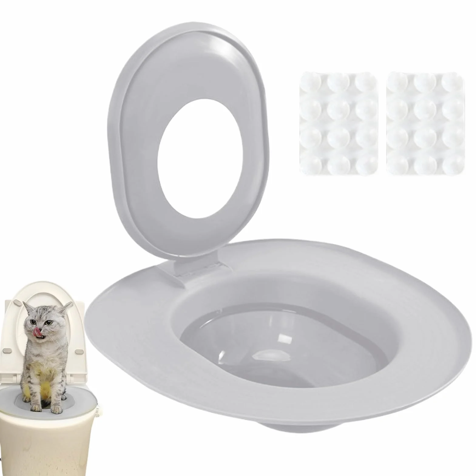 Kit Addestratore per WC per Gatti | Sedile Rimovibile per Orinatoio,Kit addestramento sedile e vasino per WC gatto | per uso in Seminterrato, Negozio di Animali, Interno, Casa, Appartamento, Bagno