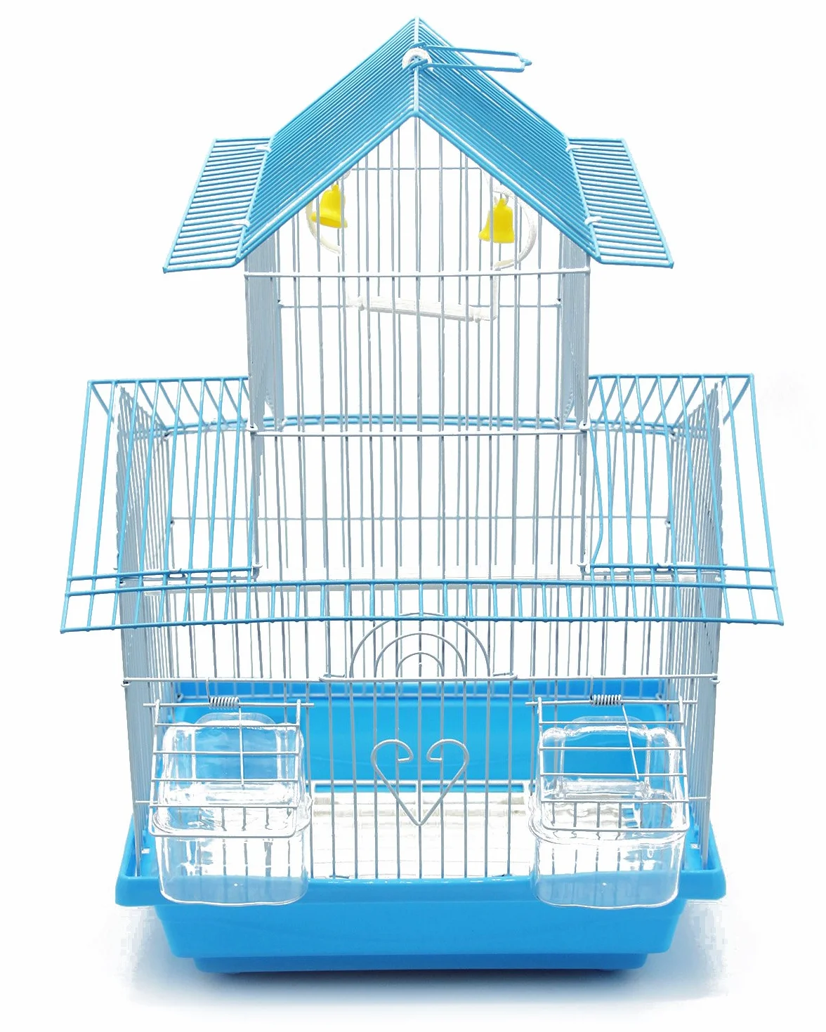 BPS Gabbia Bird Cage Metallo con Alimentatore Bevitore Swing Hopper Bucket 2 Taglie M/L Colore Spedito a Caso (M: 30 x 23 x 47 cm) BPS-1207
