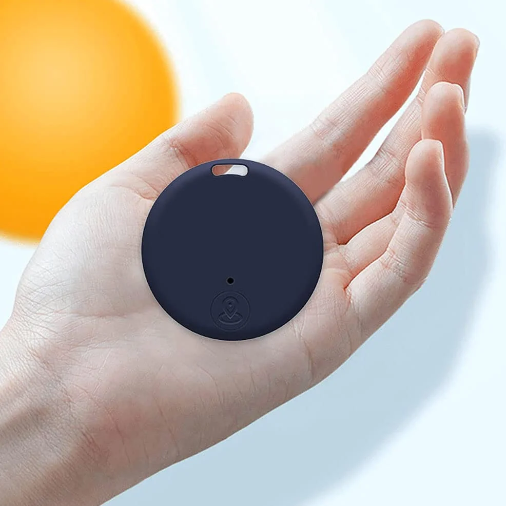 Localizzatore GPS portatile Bluetooth 5.0 con anello a strappo, dispositivo anti-perdita intelligente, dispositivo impermeabile, localizzatore di animali domestici per cani, gatti, portafogli,Blu