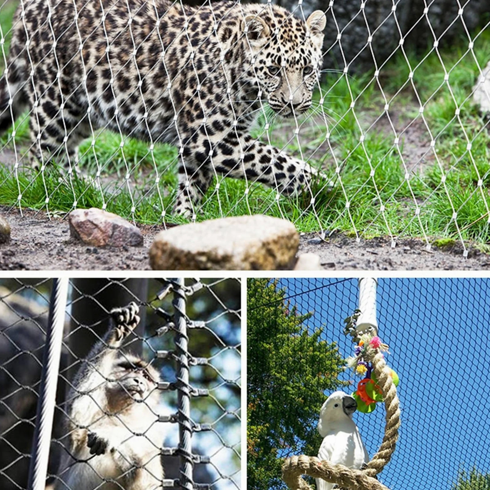 Rete di Sicurezza Flessibile in Acciaio Inossidabile 304, Rete di Recinzione per Giardino Esterno, Rete anticaduta per Gabbia per pollame, Rete Metallica per Animali, Riutilizzabile e durevo