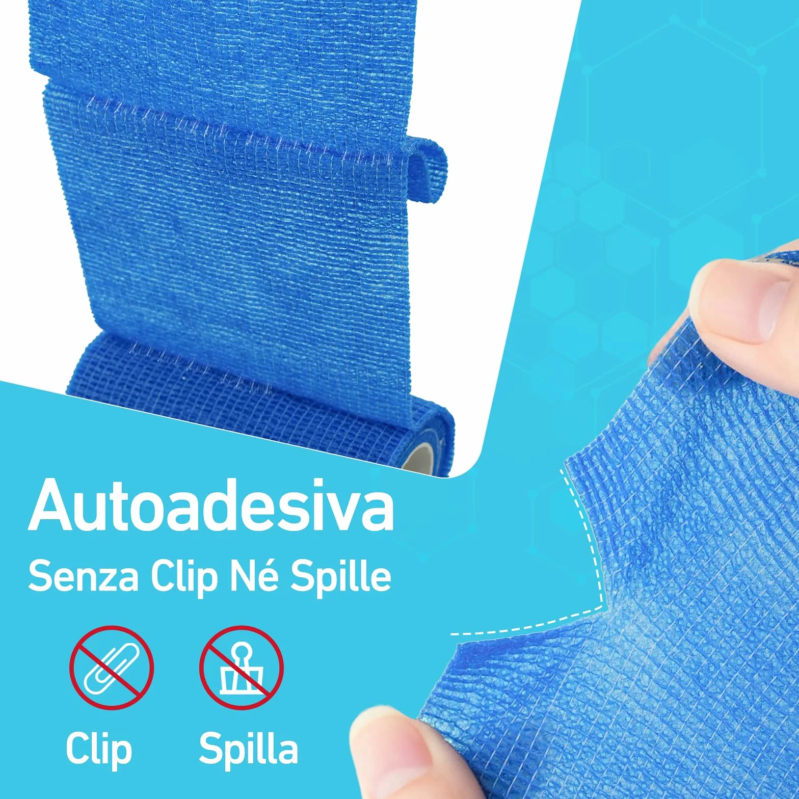 Benda Elastica Autoadesiva, Benda Elastica Coesiva 10cm x 4,5m, Traspirante e Multicolore, per Sport e Animali (12PCS)