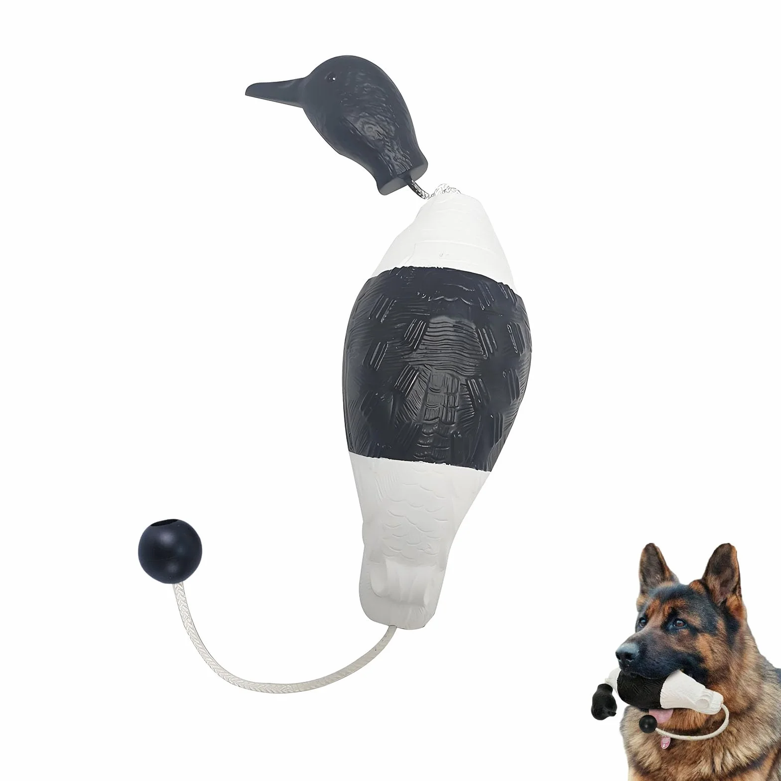 Dog Training Dummy,Dummy per Cani,Accessori per Cani da Caccia,Paraspruzzi Fittizio di Allenamento Cane,Gioco Galleggiante per Il Riporto e l'allenamento in Acqua (Bianco e Nero)