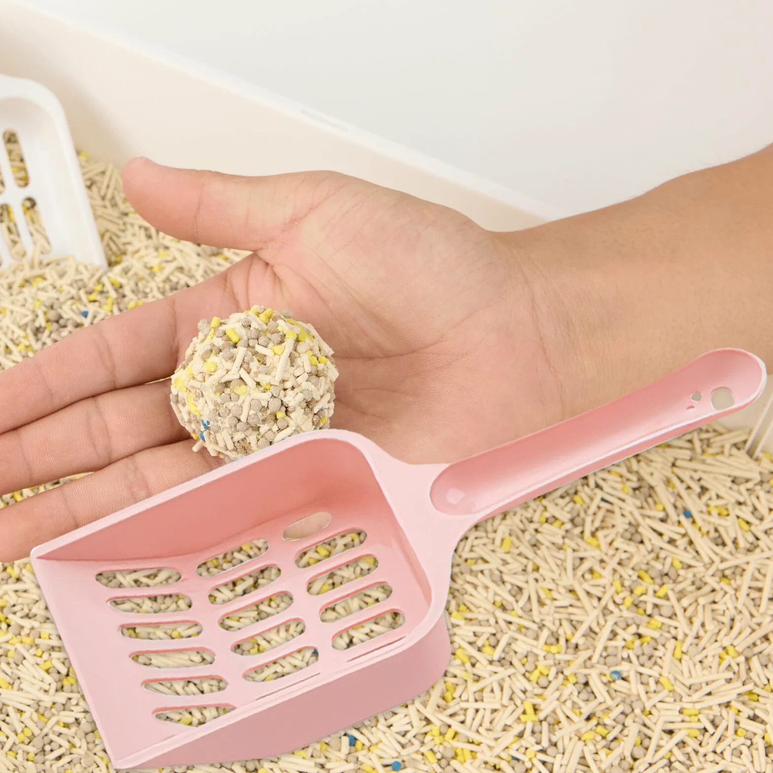 Palette per Lettiera per Gatti in Plastica Infrangibile Setaccio Fori Piccoli Piccola Paletta Leggera per Raccolta Escrementi Animali Domestici Set da 24 Pezzi Colorati per