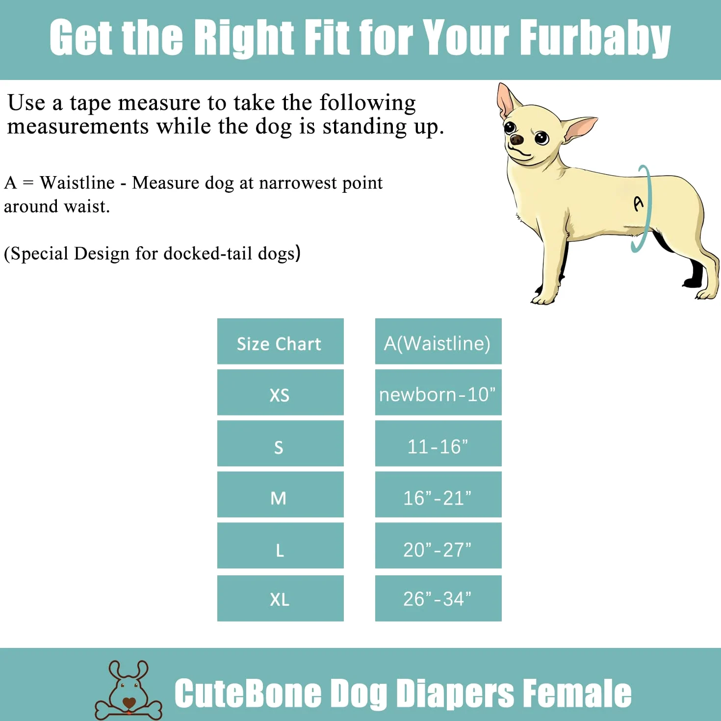 CuteBone Pannolini lavabili per cani Confezione da 3 pantaloni da addestramento per cuccioli per cani con coda agganciata WWD02XL-IT