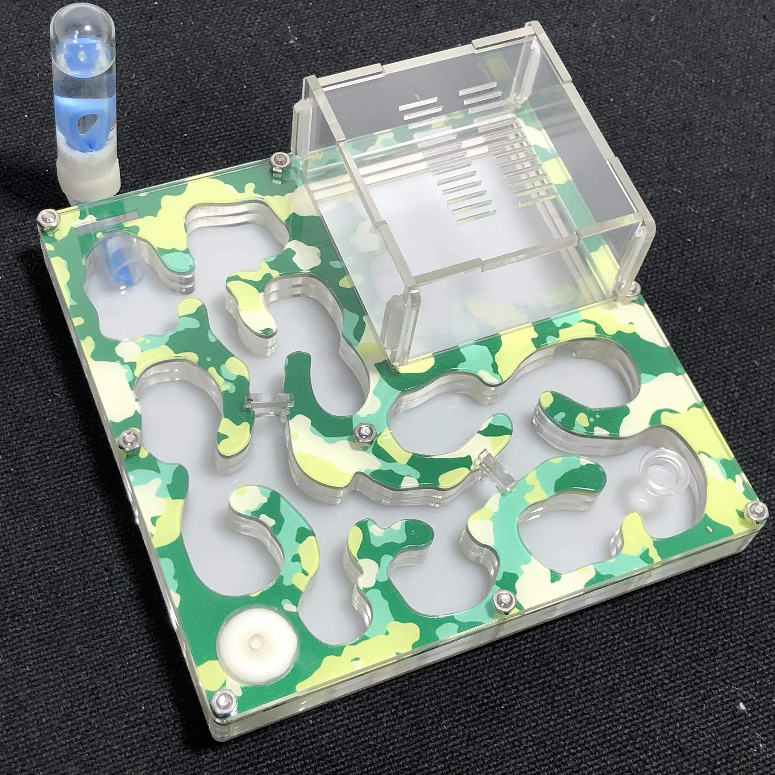 140 x 140 mm di spazio mimetico formicaio formicario formicario formicario educativo con idratazione e acqua per formiche LIVE (camouflage autum)