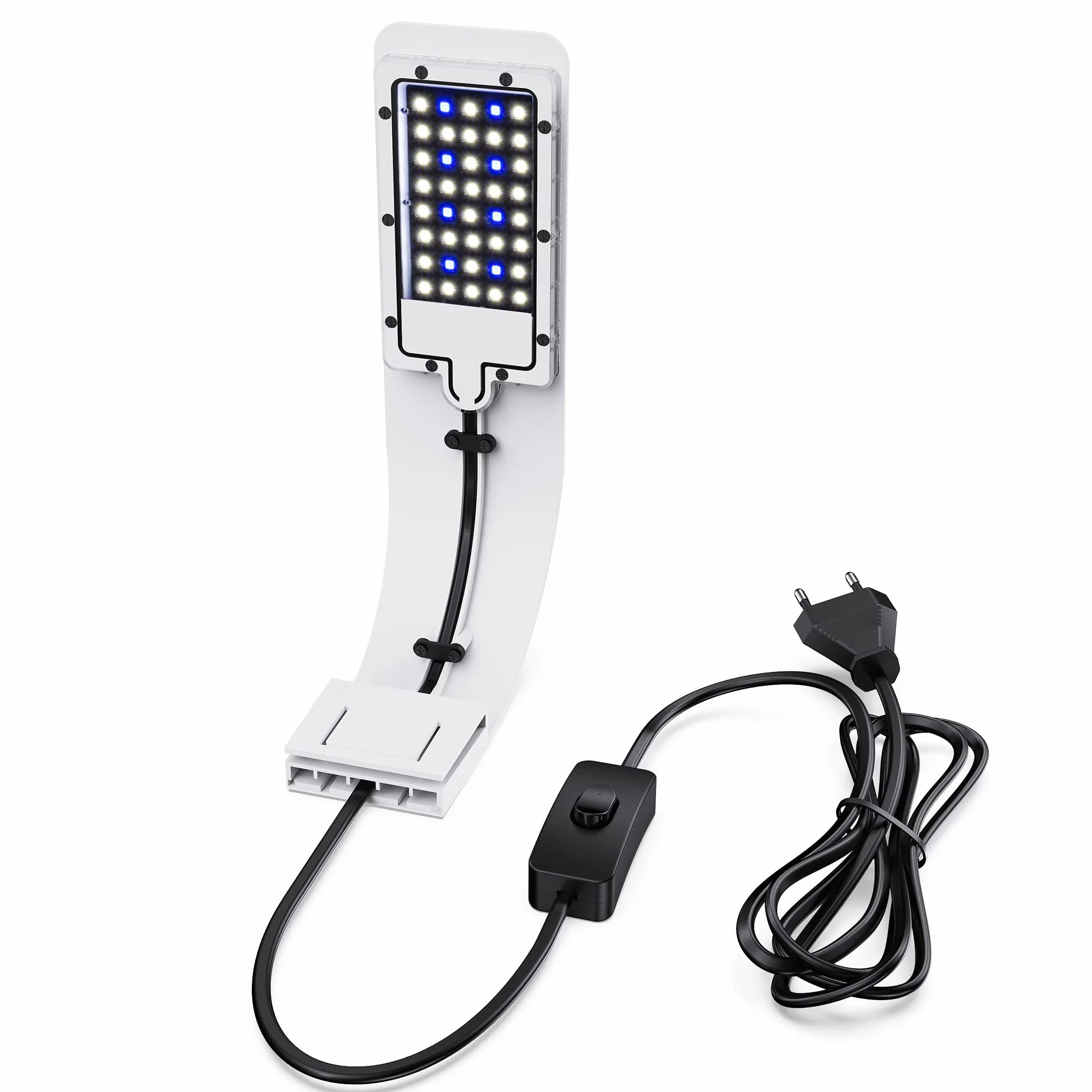 NICREW Led Acquario 40 LED Sottile 8 W Bianco Luce Blu e Bianca