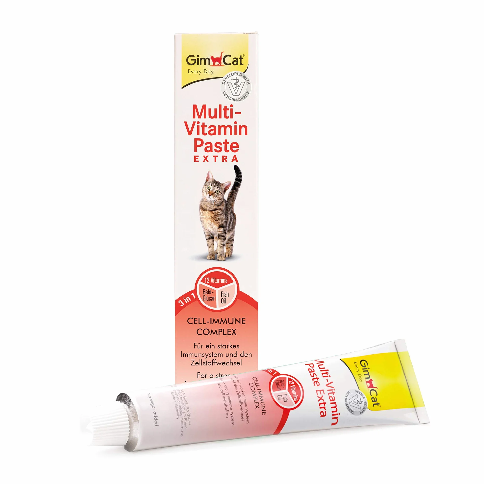 GimCat Multi-Vitamin Pasta Extra - Snack per gatti con beta-glucano e omega 3/6 per una protezione salutare delle cellule - 1 tubetto (1 x 50 g)