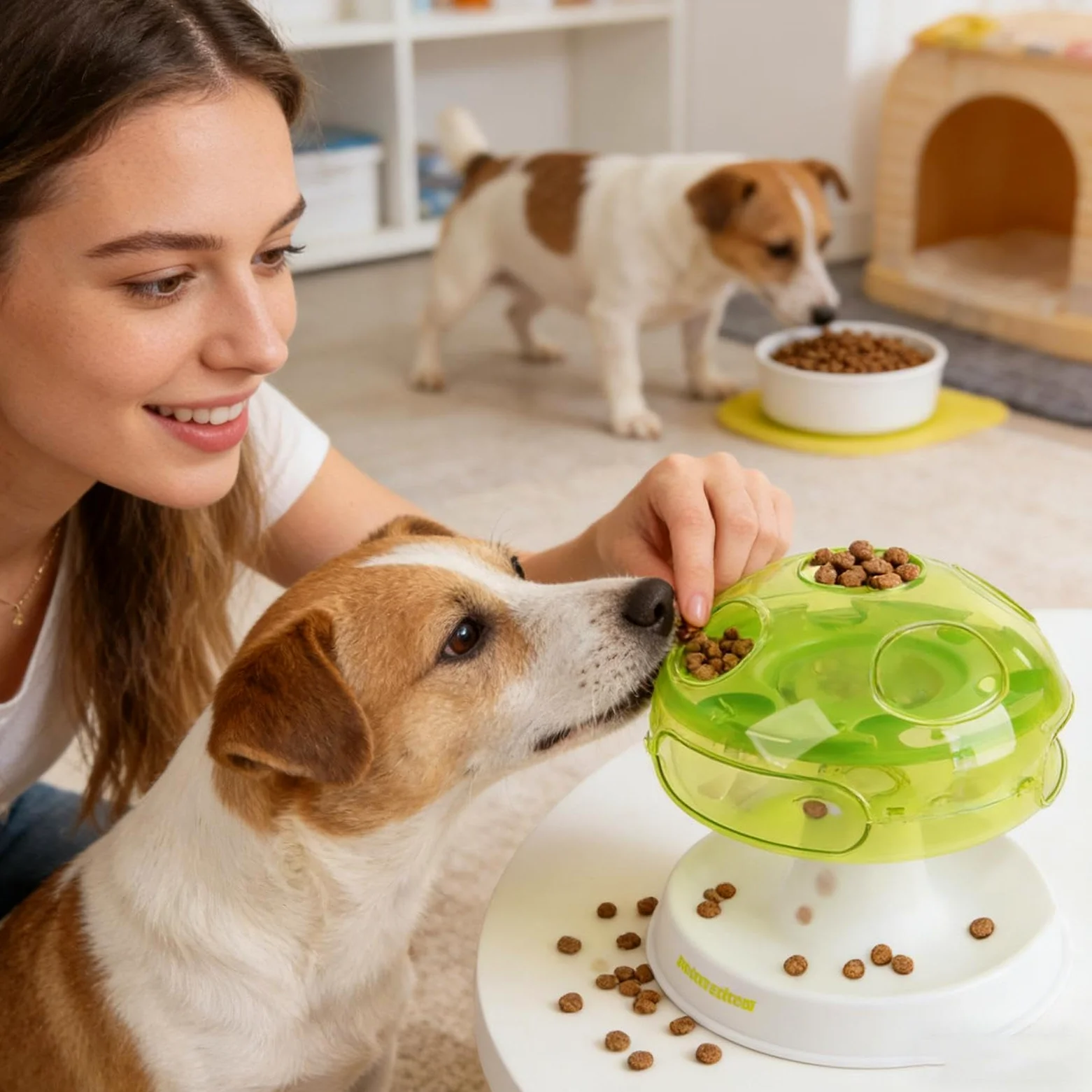 Mangiatoia Lenta per Gatti Interattivo per Snack con Funzione di | Snack Dispenser per Gatti Simulazione di Caccia per Soggiorno
