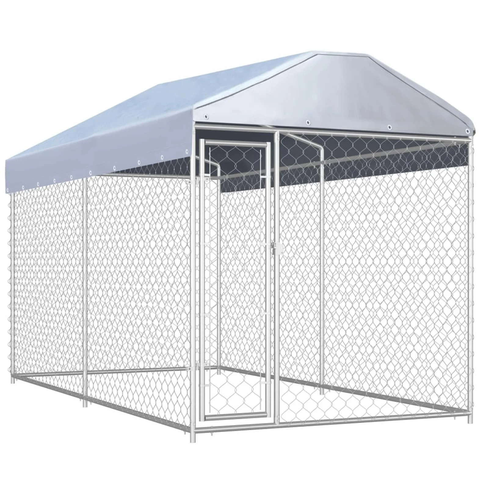 BAZZI Gabbia Cane, Gabbie per Cani, Box per Cani, Canile da Esterno con Tetto 382x192x225 cm