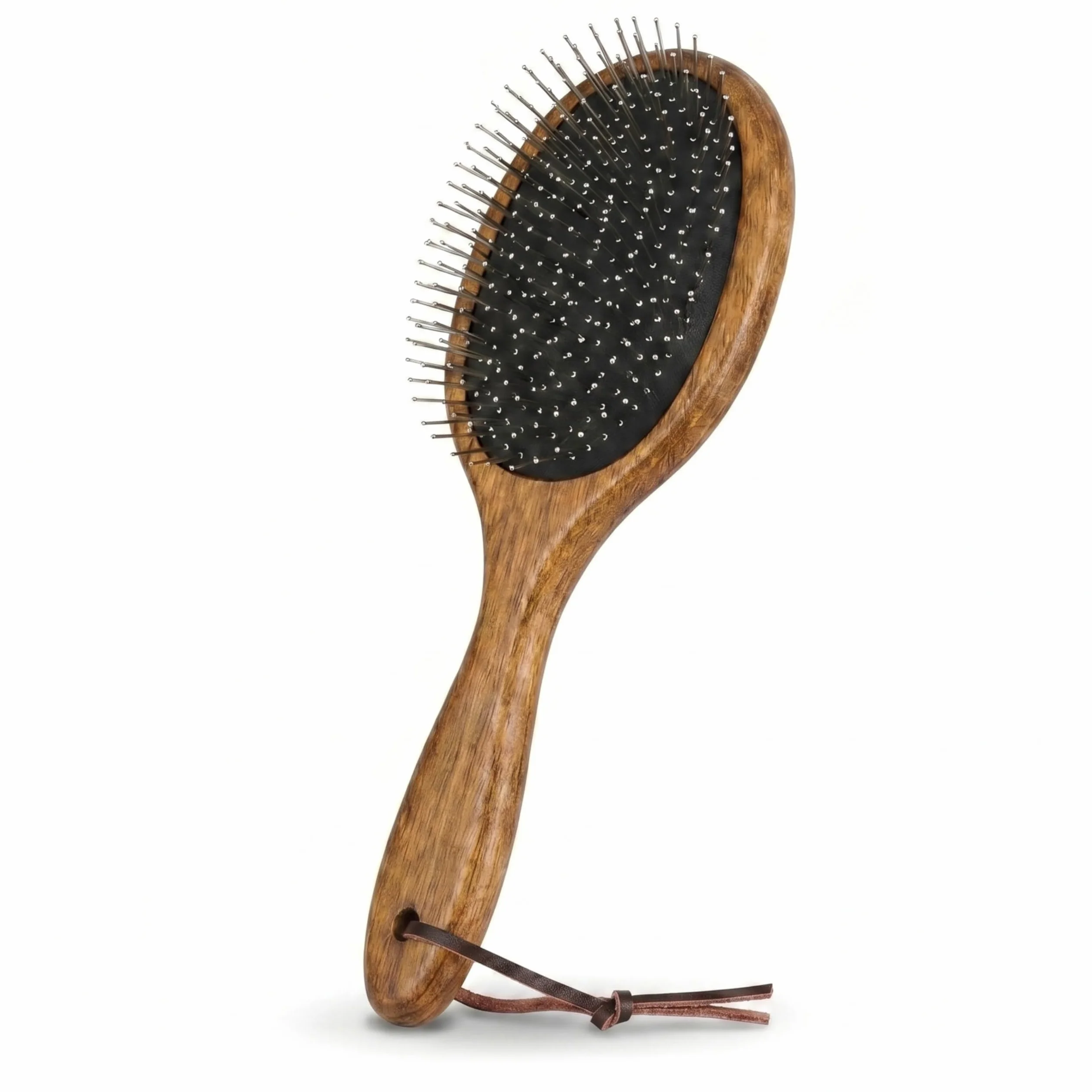 Spazzola criniera e coda – spazzola cavallo in legno con denti in metallo | Districa, liscia e cura criniera e coda | Strumento ergonomico per toelettatura quotidiana