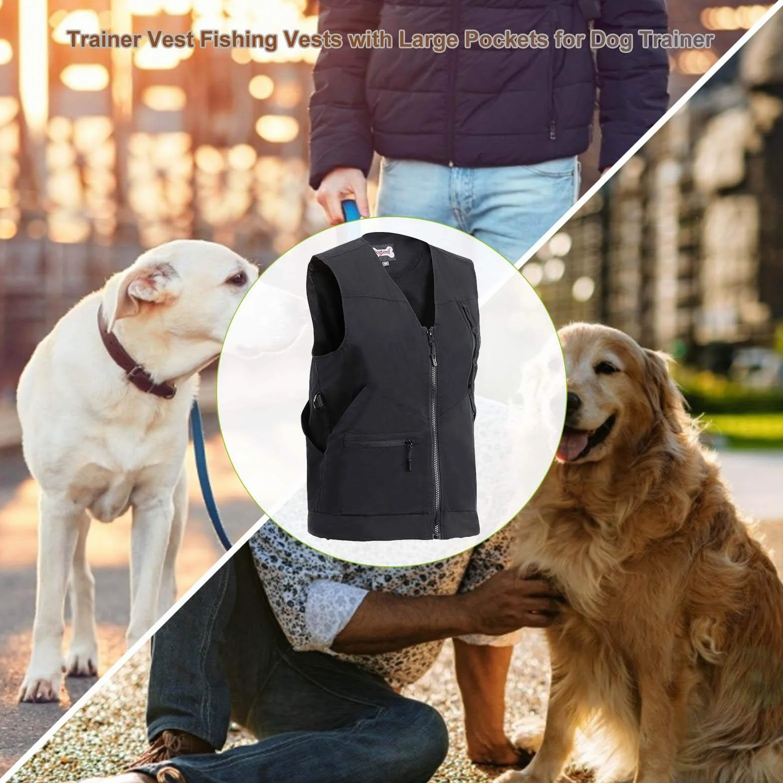 Gilet protettivo per addestramento cani con tasche multiple, giacca per addestratore di animali domestici, per uomo/donna (M)